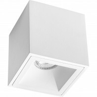 Spot de Plafond GU10 - Pragmi Cliron Pro - En Saillie Carré - Mat Blanc - Aluminium - Encastré - 90mm