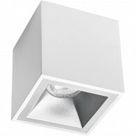 Spot de Plafond GU10 - Pragmi Cliron Pro - En Saillie Carré - Mat Blanc/Argent - Aluminium - Encastré - 90mm