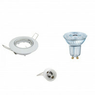 Set de spots LED - LEDVANCE Parathom PAR16 927 36D - Douille GU10 - Dimmable - Rond Encastré - Blanc Brillant - 3.7W - Blanc Chaud 2700K - Inclinable Ø82mm