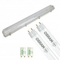 Réglette LED avec Tube T8 - OSRAM SubstiTUBE Value EM 830 - Aigi Hari - 150cm Double - 38.2W - Blanc Chaud 3000K