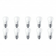 PHILIPS - Pack de 10 Lampes LED - CorePro Lustre 827 P45 FR - Douille E27 - 4W - Blanc Chaud 2700K | Remplace 25W
