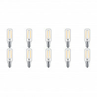 PHILIPS - Pack de 10 Lampes LED - CorePro Tube Filament 827 T25L - Douille E14 - 2.1W - Blanc Chaud 2700K | Remplace 25W