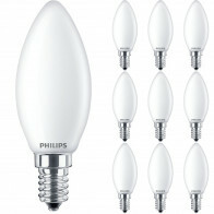 PHILIPS - Lampe LED E14 Pack de 10 - Corepro LEDcandle E14 Mate 2.2W 250lm - 927 Très Chaud Blanc 2700K | Remplace 25W