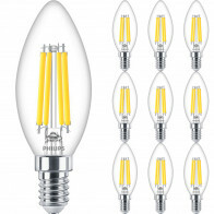 PHILIPS - Lampe LED E14 Pack de 10 - MASTER Value LEDcandle E14 Filament Clair 3.4W 470lm - 927 Très Chaud Blanc 2700K - Meilleure Rendu des Couleurs - Dimmable | Remplace 40W