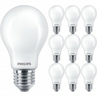 PHILIPS - Lampe LED E27 Pack de 10 - MASTER Value LEDbulb E27 Forme Poire Mate 3.4W 470lm - 827 Très Chaud Blanc 2700K - Meilleure Rendu des Couleurs - Dimmable | Remplace 40W