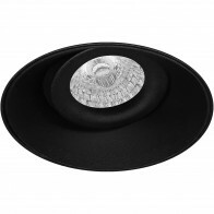 Support Spot GU10 - Pragmi Nivas Pro - Spot Encastré GU10 - Rond - Noir - Aluminium - Sans Cadre - Inclinable - Ø150mm