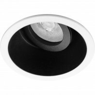Support Spot GU10 - Pragmi Zano Pro - Spot Encastré GU10 - Rond - Noir/Blanc - Aluminium - Inclinable - Ø93mm
