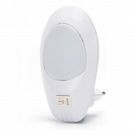 Lampe à Fiche - Lampe à Fiche avec Interrupteur On/Off - Aigi Woest XL - 1W - Blanc Froid 6500K - Ovale - Mat Blanc - Plastique
