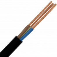 Câble d'installation - Câble Électrique - 3x2.5mm - 3 Fils - 10 Mètres - H05VV-F - Noir