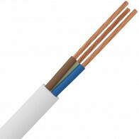 Câble d'installation - Câble Électrique - 3x1.5mm - 3 Fils - 10 Mètres - H05VV-F - Blanc