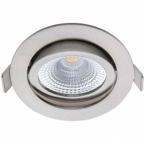 EcoDim - LED Spot - Inbouwspot - ED-10030 - 5W - Waterdicht IP54 - Dimbaar - Warm Wit 2700K - Mat Nikkel - Aluminium - Rond - Kantelbaar