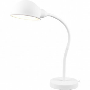 LED Bureaulamp - Tafelverlichting - Trion Pirle - E27 Fitting - Rond - Mat Wit - Aluminium