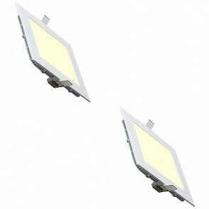 LED Downlight Slim - Inbouw Vierkant 3W - Warm Wit 2700K - Mat Wit Aluminium - 89mm Pack