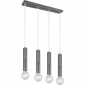 LED Hanglamp - Hangverlichting - Trion Claro - E27 Fitting - 4-lichts - Rond - Mat Nikkel - Aluminium