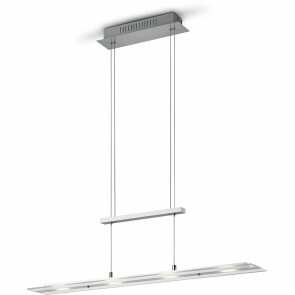 LED Hanglamp - Hangverlichting - Trion Levino - E14 Fitting - Warm Wit 3000K - 4-lichts - Rechthoek - Mat Nikkel - Aluminium