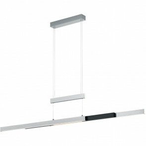 LED Hanglamp - Trion Trojan Up and Down - 45W - Aanpasbare Kleur - Rechthoek - Geborsteld Zilver - Aluminium