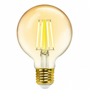 LED Lamp - Smart LED - Aigi Rixona - Bulb G80 - 6W - E27 Fitting - Slimme LED - Wifi LED + Bluetooth - Aanpasbare Kleur - Amber - Glas