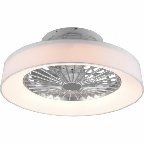 LED Plafondlamp met Ventilator - Plafondventilator - Trion Farali - 30W - Aanpasbare Kleur - Rond - Mat Wit - Kunststof
