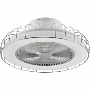 LED Plafondlamp met Ventilator - Plafondventilator - Trion Romina - 39W - Aanpasbare Kleur - RGBW - Rond - Mat Titaan - Kunststof