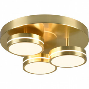 LED Plafondlamp - Plafondverlichting - Trion Franco - 25.5W - Warm Wit 3000K - 3-lichts - Dimbaar - Rond - Mat Goud - Aluminium