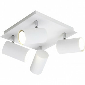 LED Plafondlamp - Plafondverlichting - Trion Mary - GU10 Fitting - 4-lichts - Vierkant - Mat Wit - Aluminium