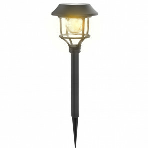 LED Priklamp met Zonne-energie - Aigi Haki - 0.08W - Warm Wit 3000K - Mat Zwart - Kunststof