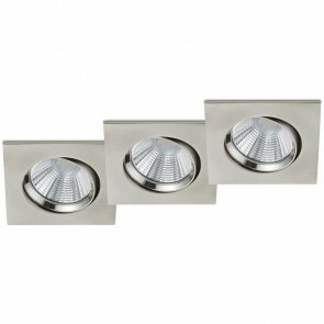 LED Spot 3 Pack - Inbouwspot - Trion Paniro - Vierkant 5W - Dimbaar - Warm Wit 3000K - Mat Nikkel - Aluminium - 80mm