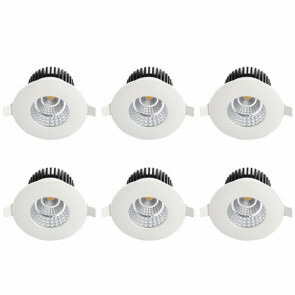 LED Spot 6 Pack - Inbouwspot - Rond 6W - Waterdicht IP65 - Natuurlijk Wit 4200K - Mat Wit Aluminium - Ø90mm