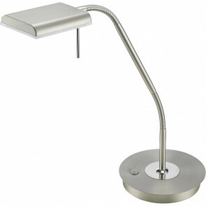 LED Tafellamp - Trion Bernaro - 12W - Warm Wit 3000K - Dimbaar - Rond - Mat Nikkel - Aluminium