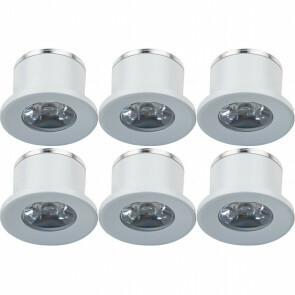LED Veranda Spot Verlichting 6 Pack - 1W - Warm Wit 3000K - Inbouw - Dimbaar - Rond - Mat Wit - Aluminium - Ø31mm