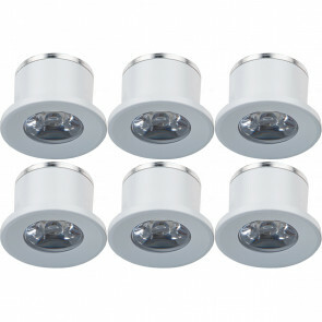 LED Veranda Spot Verlichting 6 Pack - 1W - Warm Wit 3000K - Inbouw - Rond - Mat Wit - Aluminium - Ø31mm