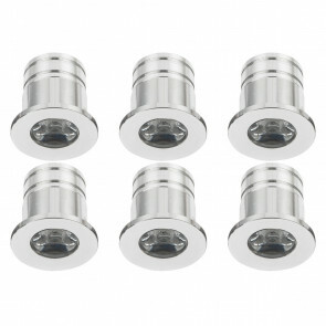 LED Veranda Spot Verlichting 6 Pack - 3W - Warm Wit 3000K - Inbouw - Rond - Mat Zilver - Aluminium - Ø31mm