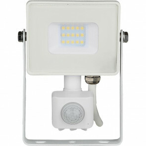SAMSUNG - LED Bouwlamp 10 Watt met sensor - LED Schijnwerper - Viron Dana - Warm Wit 3000K - Spatwaterdicht IP44 - Mat Wit - Aluminium
