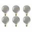 CALEX - LED Lamp 6 Pack - Globe - Smart LED G125 - E27 Fitting - Dimbaar - 7W - Aanpasbare Kleur - Grijs