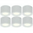 LED Downlight 6 Pack - Opbouw Rond Hoog 5W - Natuurlijk Wit 4200K - Mat Wit Aluminium - Ø105mm