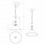 LED Hanglamp - Hangverlichting - Trion Kantra - E27 Fitting - 1-lichts - Rond - Roestkleur Blauw - Aluminium Lijntekening