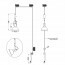 LED Hanglamp - Trion Corloni - E14 Fitting - Rond - Mat Zwart - Aluminium Lijntekening