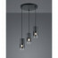 LED Hanglamp - Trion Roba - E27 Fitting - 3-lichts - Rond - Mat Zwart Rookglas - Aluminium 2