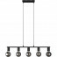 LED Hanglamp - Trion Zuncka - E27 Fitting - 5-lichts - Rechthoek - Mat Zwart - Aluminium 4