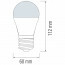 LED Lamp - E27 Fitting - 12W - Warm Wit 3000K Lijntekening