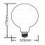 LED Lamp - Filament - Trion Globin XL - E27 Fitting - 8W - Warm Wit 2700K - Transparent Helder - Glas Lijntekening