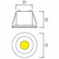 LED Veranda Spot Verlichting - Mony - Inbouw Rond 1W - Natuurlijk Wit 4200K - Mat Chroom Aluminium - Ø33mm Lijntekening