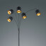 LED Vloerlamp - Trion - E14 Fitting - 5-lichts - Rond - Mat Zwart - Aluminium 2