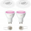 PHILIPS HUE - LED Spot Set GU10 - White and Color Ambiance - Bluetooth - Pragmi Domy Pro - Inbouw Rond - Mat Wit - Verdiept - Kantelbaar - Ø105mm