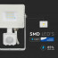 SAMSUNG - LED Bouwlamp 10 Watt met sensor - LED Schijnwerper - Viron Dana - Warm Wit 3000K - Spatwaterdicht IP44 - Mat Wit - Aluminium 6