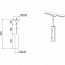 Spanningsrail Connector Hanglamp - Hangadapter - Trion Dual - 2 Fase - Mat Zwart Lijntekening